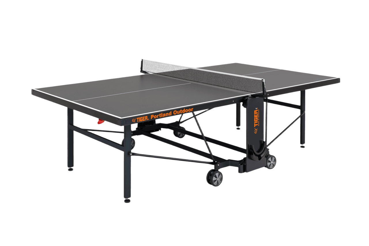 Tiger Portland Outdoor PingPong table in black and grey.